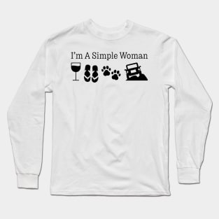 I'm A Simple Woman Love Wine Flip Flops Dog Long Sleeve T-Shirt